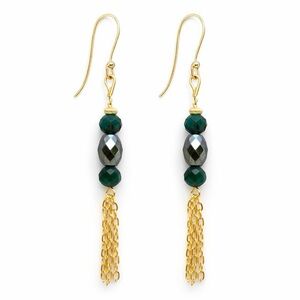 #1127 S925 Emerald and Hematite Earrings